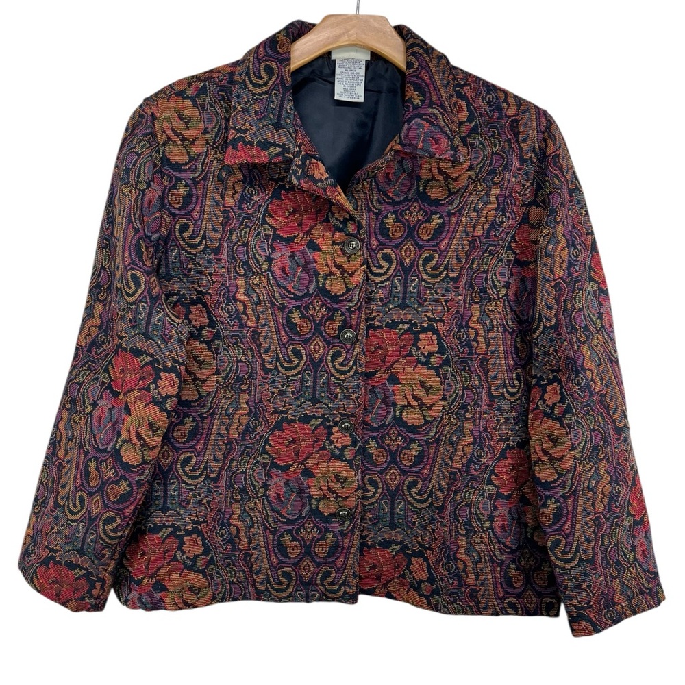 STUNNING LADY JACKET- White Stag Vibrant Floral Paisley Jacket Size L (12/14)